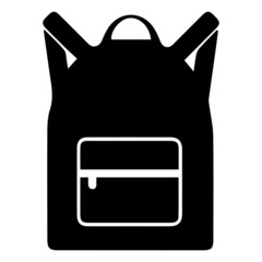 Black backpack on white background vector icon