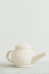 Ceramic kettle made on a Potter's wheel in the workshop