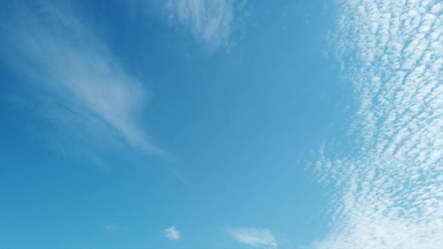 Summertime timelapse with white soft cirrus clouds dance in the air