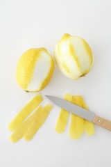 Lemons and lemon zest peeled