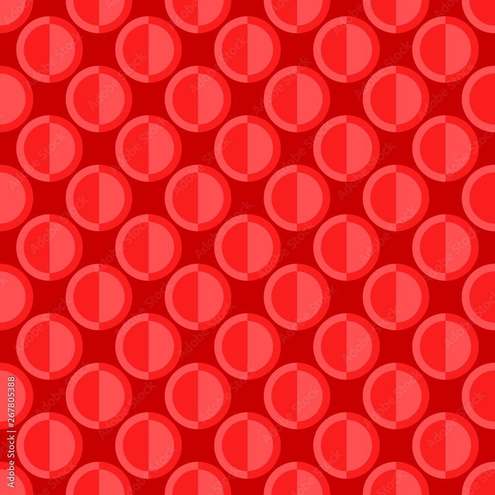 Poster abstract seamless pattern - red vector circle background design