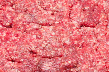 Raw chopped meat isolated on white background.