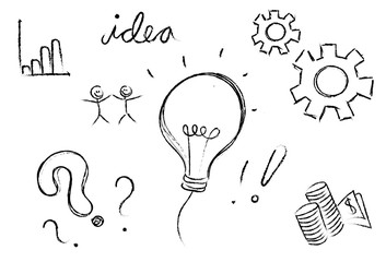concept graphic drawing idea light bulb illustration sketches