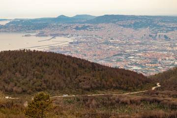 on the slopes of the crater of Vesuvius