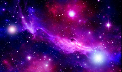 Obraz premium Bright space background, stars,nebula,flashes,clouds,blue,red,purple,black,star Shine,starry sky, space