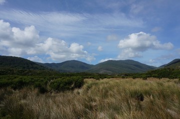 landscape with mountains and clouds