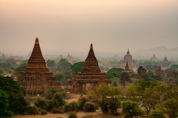 Landscape stupa in Bagan Mandalay Myanmar