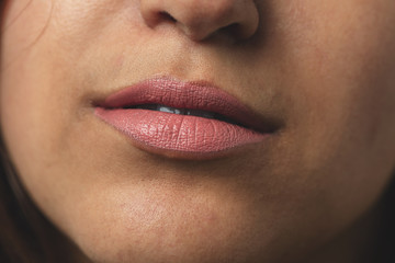 Fototapeta premium close up of a woman's fresh lips