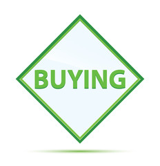 Buying modern abstract green diamond button