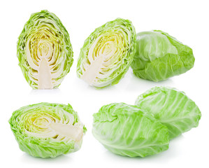 pointed cabbage isolated on white background