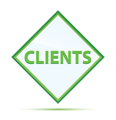 Clients modern abstract green diamond button