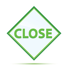 Close modern abstract green diamond button