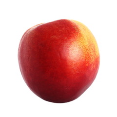 Fresh ripe peach fruit isolated on white background