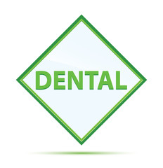 Dental modern abstract green diamond button