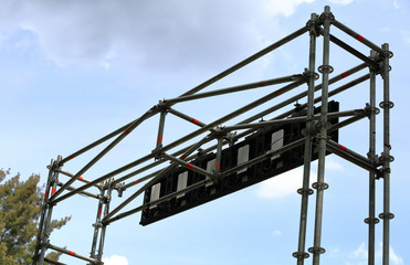 The construction of the steel beams and metal pipes