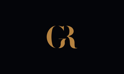 GR logo design template vector illustration minimal design