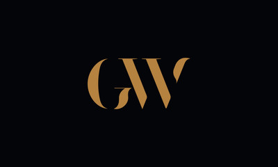 GW logo design template vector illustration minimal design