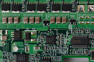 Electronic components from a laptop integrated circuit board
