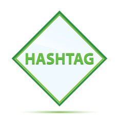 Hashtag modern abstract green diamond button