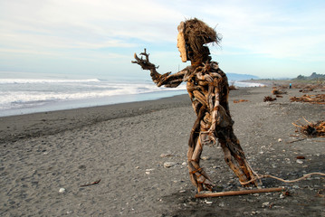 sculpture made of driftwood 