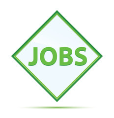 Jobs modern abstract green diamond button