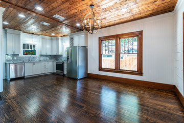 Vintage interior cottage with original shiplap ceilings, floors, windows