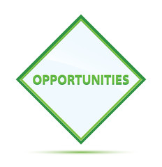 Opportunities modern abstract green diamond button