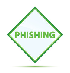 Phishing modern abstract green diamond button