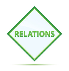 Relations modern abstract green diamond button