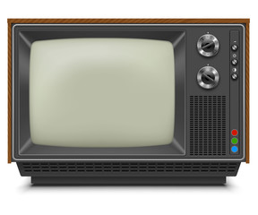 Retro TV-set Front View with Blank Screen - 267815959