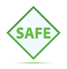 Safe modern abstract green diamond button