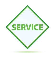 Service modern abstract green diamond button