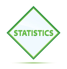 Statistics modern abstract green diamond button