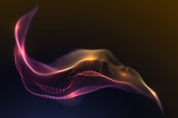 Colorful Wavy Particles Surface Background