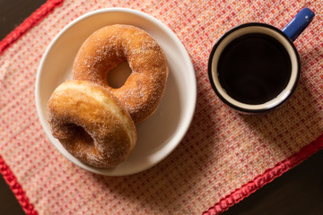donuts and a cup of coffee