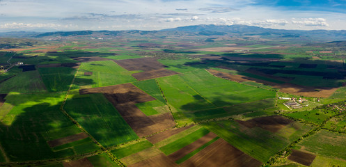 Aerial view of a farm fields