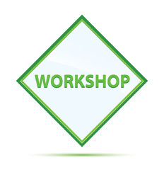 Workshop modern abstract green diamond button