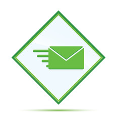 Email option icon modern abstract green diamond button
