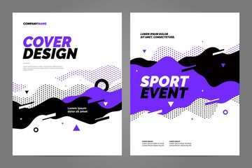 Template design with dynamic waves and lines for sport event, tournament or championship. Sport background. © dimakostrov