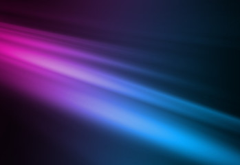 Dark abstract futuristic background. Neon lines and shapes. Neon glow and rays on a dark background