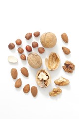 Walnuts, hazelnuts and almonds