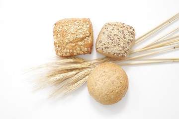 Wheat and pastry rolls, baking