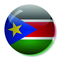 Southern Sudanese flag glass button vector illustration