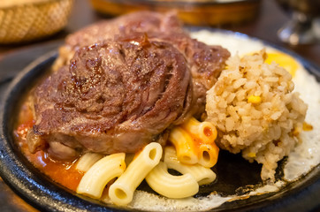 sirloin steak on plate