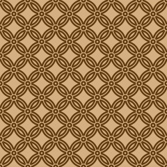 Seamless geometric ornament in brown colors lines.