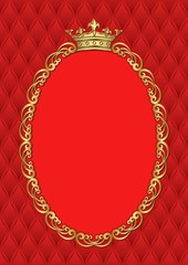 background with golden frame and crown