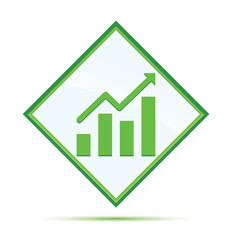 Obraz premium Statistics icon modern abstract green diamond button