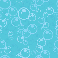 Vector floating blue bubbles seamless pattern texture background. Perfect for wallpaper, scrapbooking, invitations, or fabric 