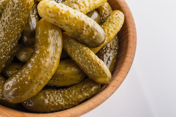 pickled vegetables on a white acrylic background