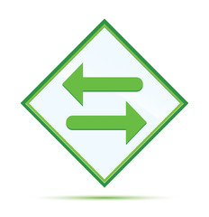 Transfer arrow icon modern abstract green diamond button
